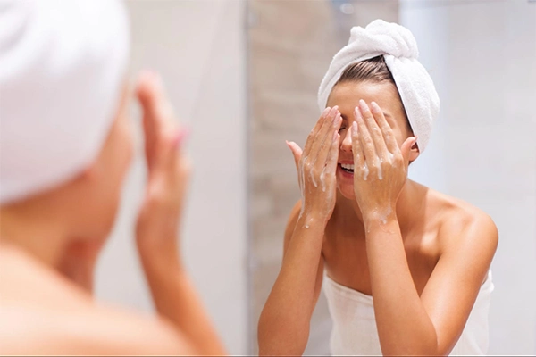 Using a cleanser on your face