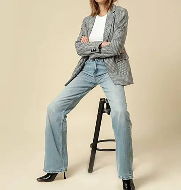 Wide-Leg Jeans with Blazer