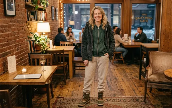 A woman in an easy everyday fit